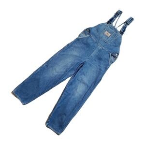 Vintage Wrangler Men's Medium Bib Overalls Blue Jean Denim Suspenders Work Wear